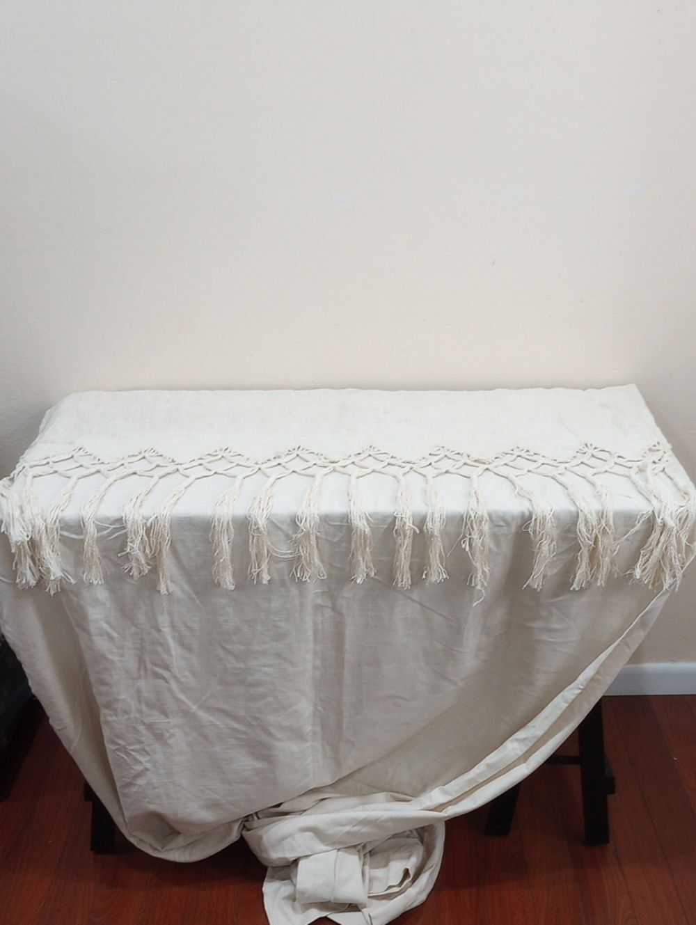 Anthropologie Knotted Macrame Curtain Ivory - 50" x 108" - Set of Two Panels - Picture 4 of 9